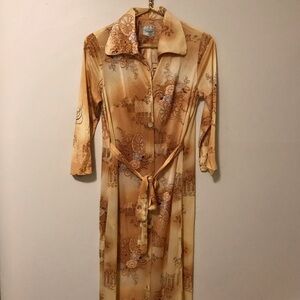 Vintage Floral Belted Dress